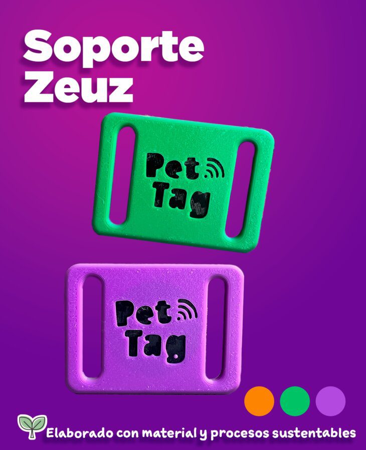 Pet Tag Zeus | Identificación Inteligente NFC/QR con Geolocalización | Resistente al Agua | Sin Baterías | Ideal para Mascotas